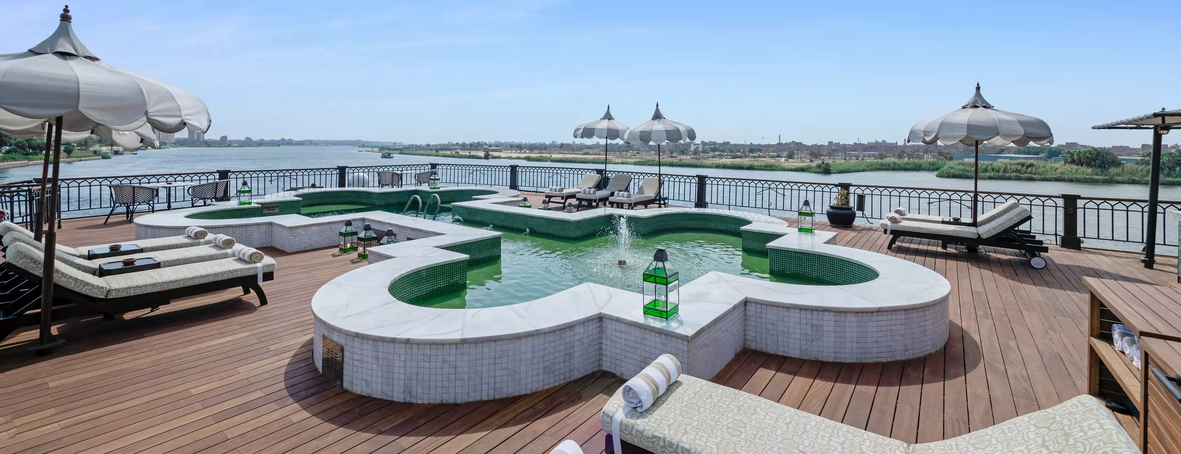 Sun deck of the Mövenpick SS Misr Nile cruise